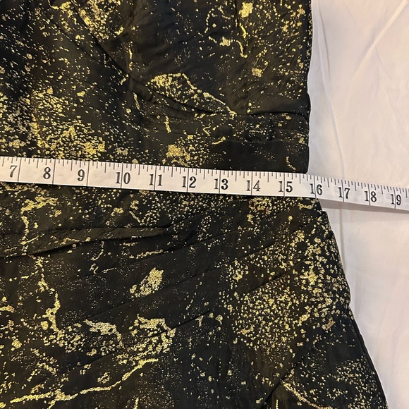 NWT BLACK BY BARIANO Capri Strapless Wrap Maxi Dress Black and Gold Dust 10 - Picture 14 of 16